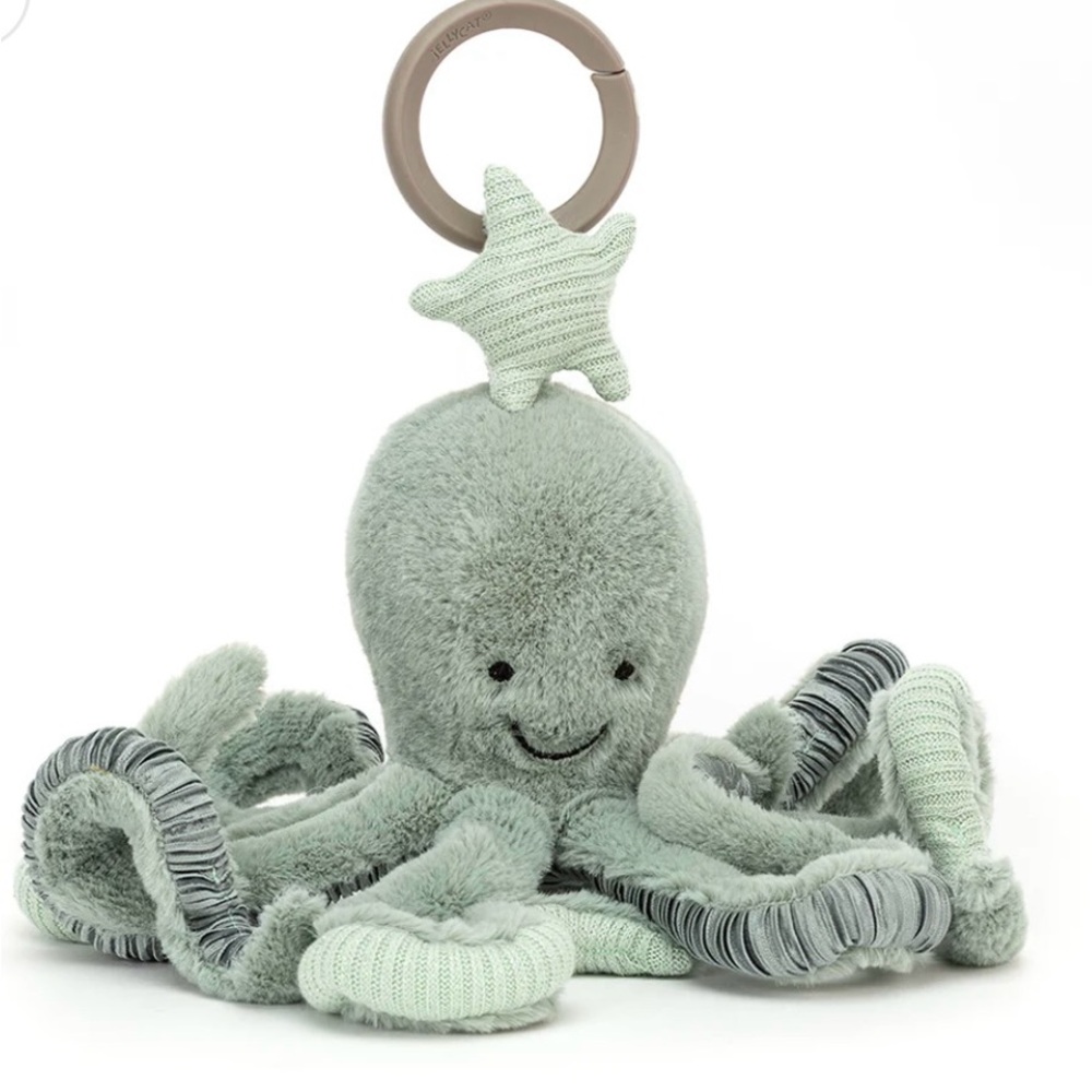 Jellycat Odyssey Odell (Green Version) Octopus 12" Plush Activity Crinkle Toy